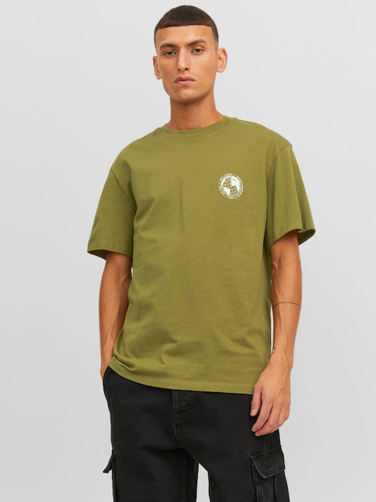 Jack & Jones T-shirt Bărbătesc cu Mânecă Scurtă Kaki