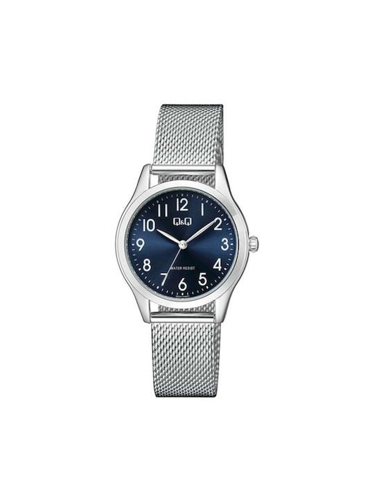 Q&Q Uhr mit Silber Metallarmband