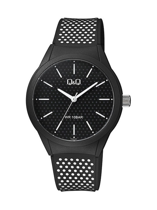 Q&Q Watch with Black Rubber Strap