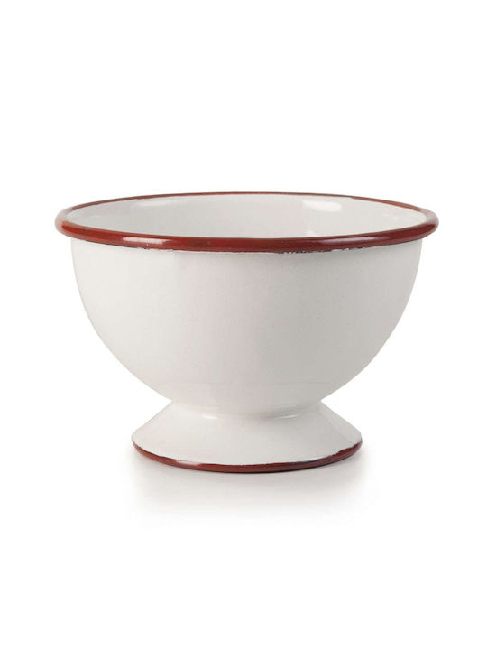 Ibili Serving Bowl Round Enamel White with Diameter 12cm