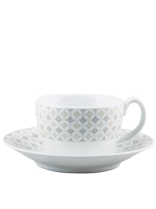 Ionia Porcelain Tea Cup Set Beige 6pcs