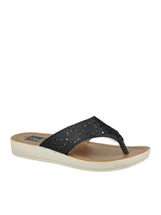Yfantidis Women's Flat Sandals Black
