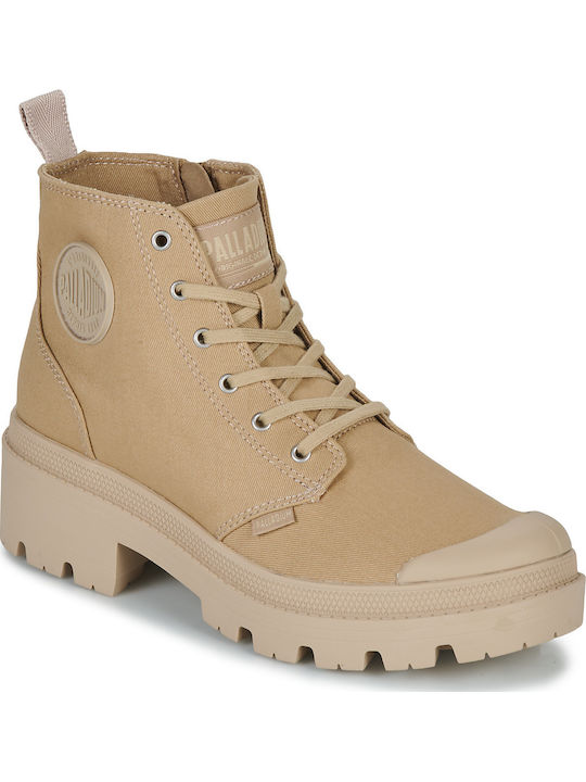 Palladium PALLABASE TWILL Damen Stiefel Beige
