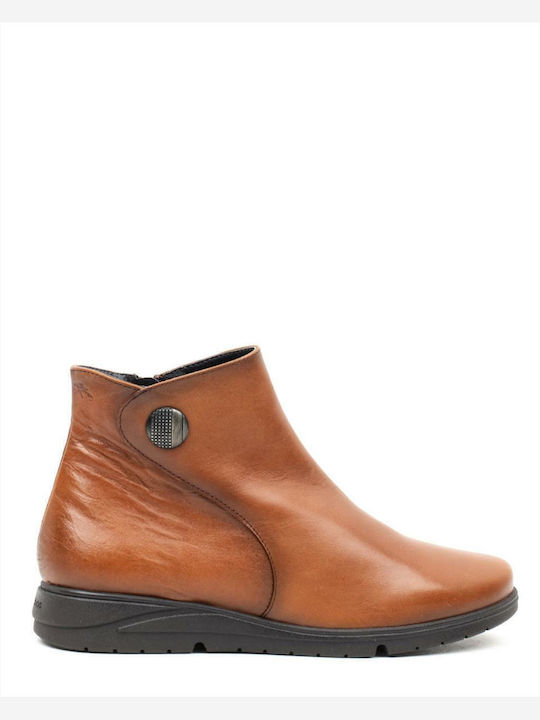 Leder Stiefeletten Damen Braun