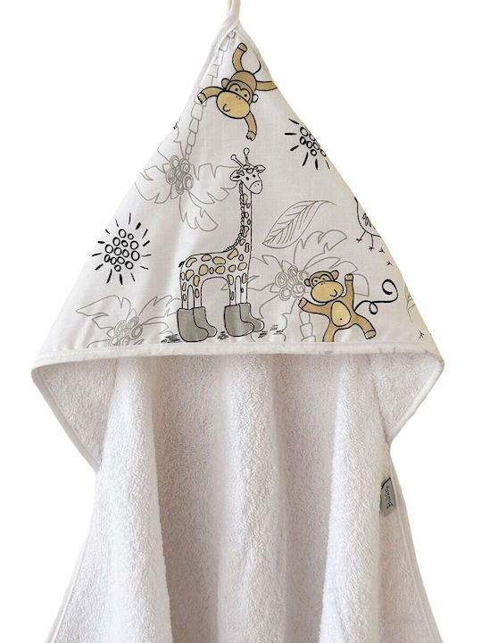 Bunny Bebe Hooded Baby Bath Towel Monkeys