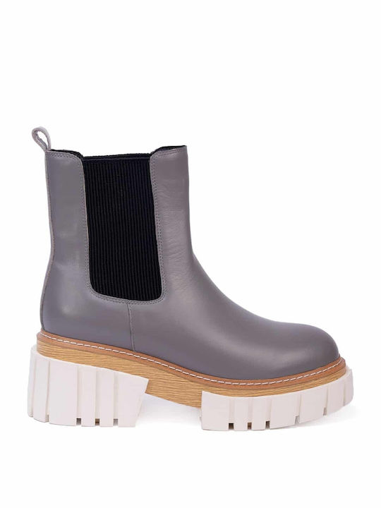 Favela Leder Damen Knöchelstiefel Gray