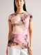 Yazmean Women's T-shirt Floral Pink