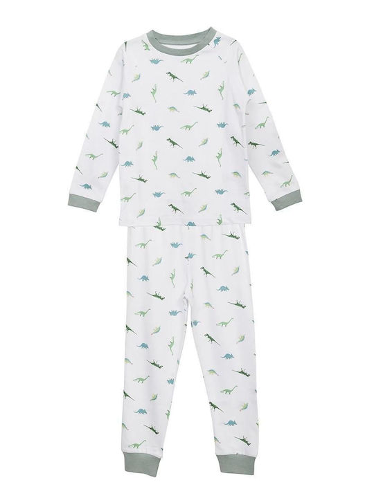 Sophie Allport Set Top & Bottom Kids Winter Cotton Pyjamas White