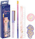 Koopman Girls Power Kinder Schreibwarenset mit Bleistift, Spitzer, Radiergummi, Kugelschreiber und Lineal 5Stück