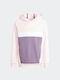 Adidas Kids Fleece Sweatshirt with Hood and Pocket Pink