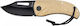 Albainox Wood Taschenmesser Beige in Lederhülle
