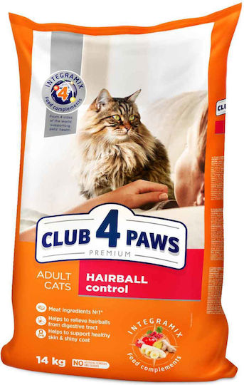 Club 4 Paws Premium Ξηρά Τροφή για Ενήλικες Στειρωμένες Γάτες με Κοτόπουλο για Πρόληψη Τριχόμπαλων 14kg
