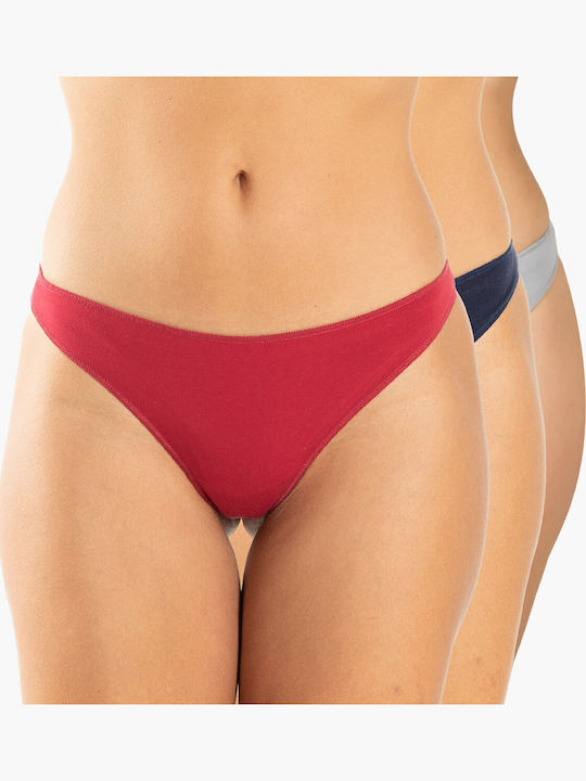 Γυναικεία String 3Pack χωρίς Ραφές Navy Μπλε