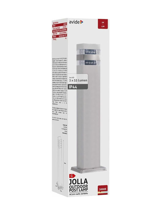 Avide AOLPL-JL-WW-SN Außenstehlampe KLEINE POST LED Für Außenbereich 2W Mit Warmes Weiß Licht IP44 Silber