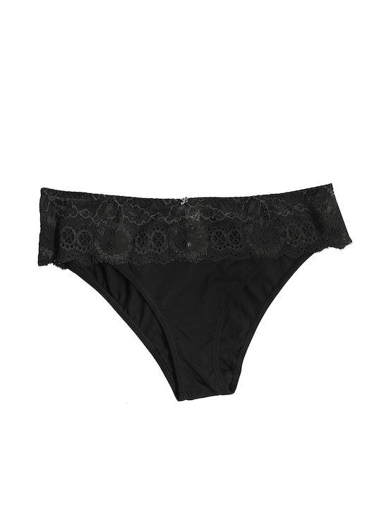 Leilieve Cotton Women's Boxer with Lace Black