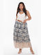 Korinas Fashion Midi Skirt in Blue color