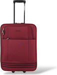 Diplomat Cabin Travel Suitcase Fabric Burgundy with 2 Wheels Height 55cm