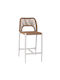 Hocker für Bar Für den Außenbereich aus Aluminium White, Beige 1Stück 46x58x95cm