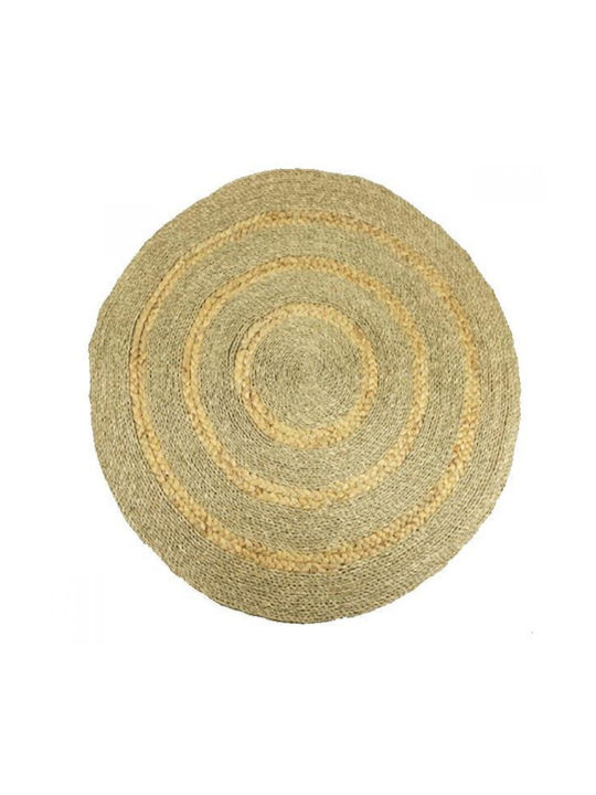 Boho Summer Round Rug Beige