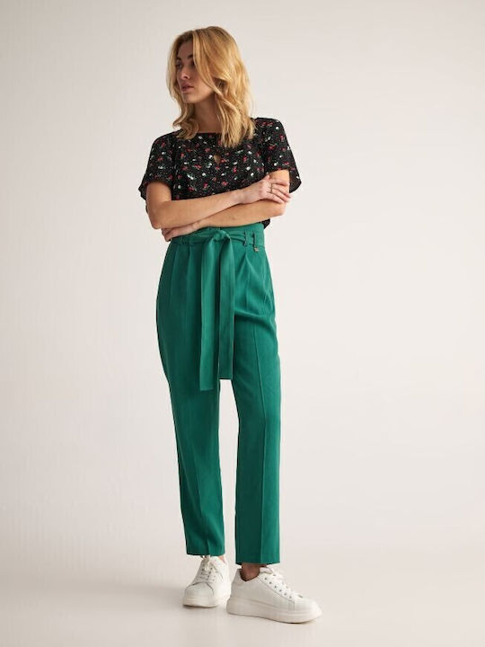 Women's Fabric Trousers Green