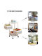 Kitchen Trolley Metallic in White Color 3 Slots 28x14x65cm