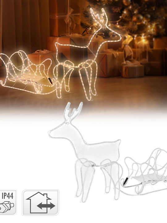 ECD Germany Illuminated Christmas Plastic Figure Reindeer White Length 77cm