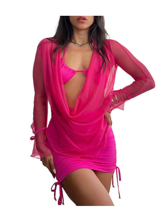 Chica Damen Kleid Strand Rosa