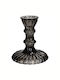 GLASS CANDLE HOLDER 8.5X10CM BLACK