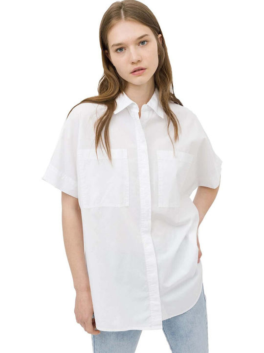 Tiffosi Kurzärmelig Damen Hemd Weiß