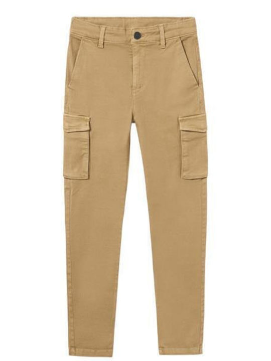 Pantaloni Cargo din Material Textil pentru Copii Tabac maro