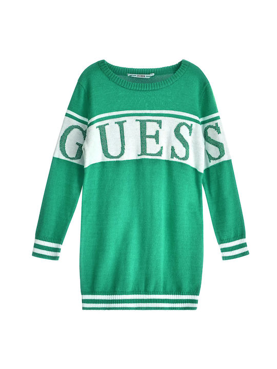 Guess Kids Dress Striped Long Sleeve Green