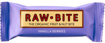 Raw Bite Βιολογική Μπάρα Raw / Ξηρών Καρπών με Βανίλια & Berries 50gr