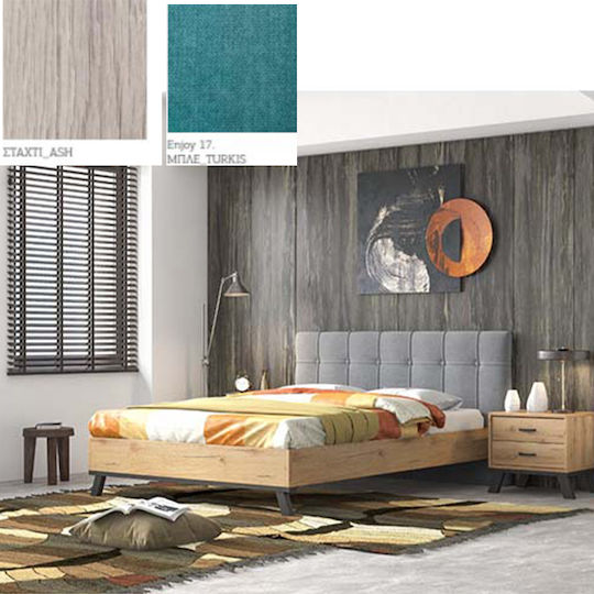 Νο 75 Double for Mattress 150x200cm Petrol Blue Νο 75 Double for Mattress 150x200cm Petrol Blue