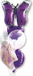 Set of 6 Balloons Foil Purple Birthday-Celebration