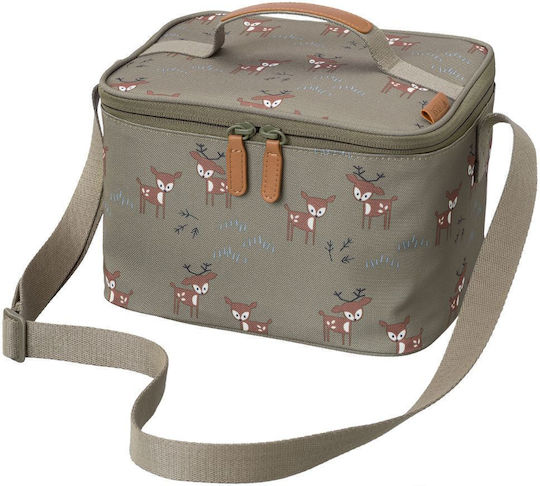 Fresk School Insulated Shoulder Lunch Bag 4.5lt Khaki 18 x 15 x 23cm