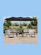 Metallischer Grau Garten- und Terrassen-Sonnenschirm 4,49x2,65xH2,45m