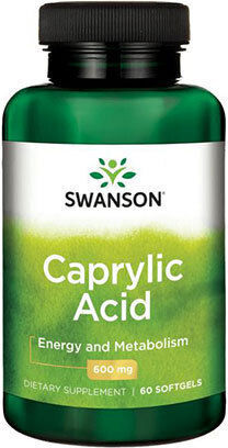 Swanson Caprylic Acid 600mg Ειδικό Συμπλήρωμα Διατροφής 60 μαλακές κάψουλες