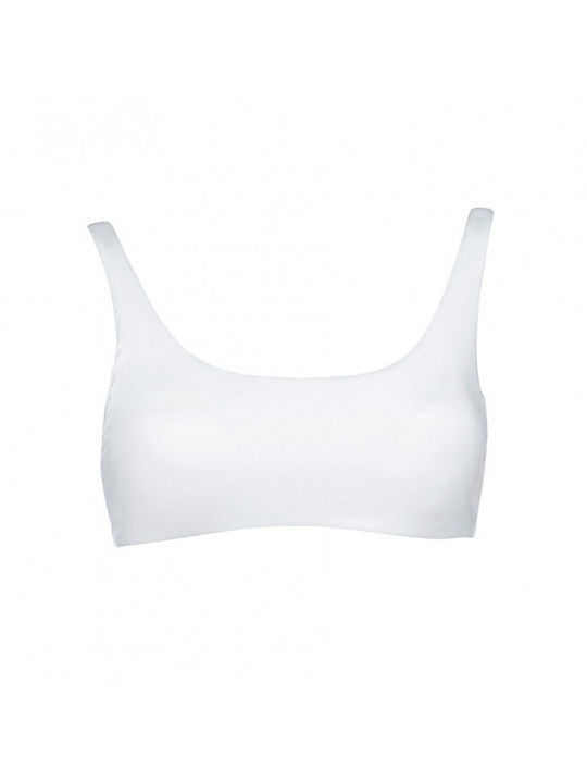 Bluepoint Padded Sports Bra Bikini Top with Adjustable Straps White