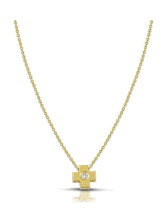 Hillas Women's Gold Cross 18K with Chain