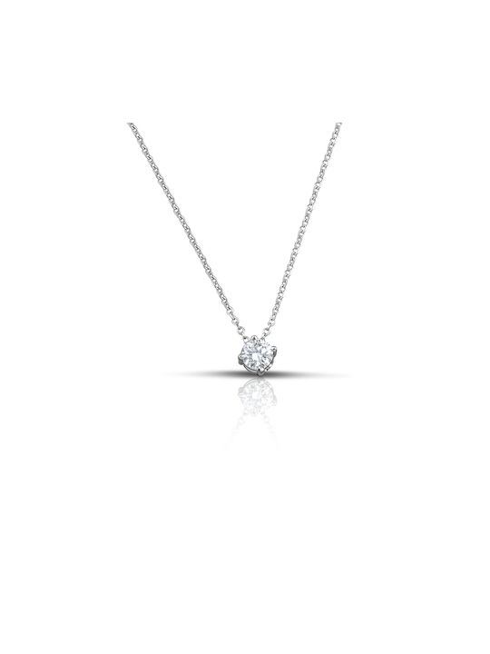 Hillas White Gold Cross with Chain 18K