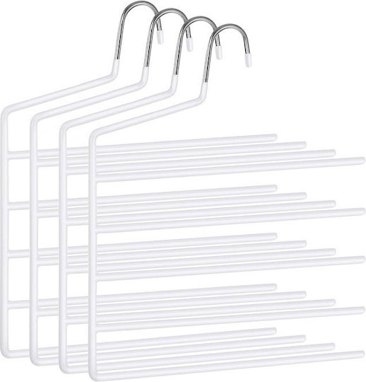Songmics Wardrobe Hanger for Pants Metallic White CRI034W02 4pcs