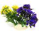 Tpster Aquarium Ornament Artificial Plant Purple/Yellow