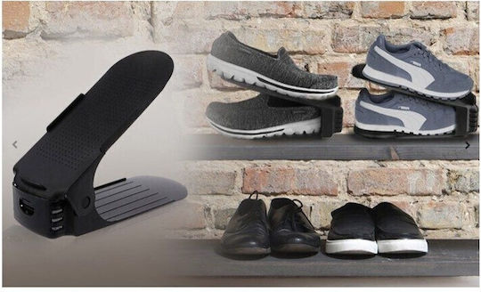 Plastic Shoe Storage Stand in Black Color 25x10x6cm 8 Pieces