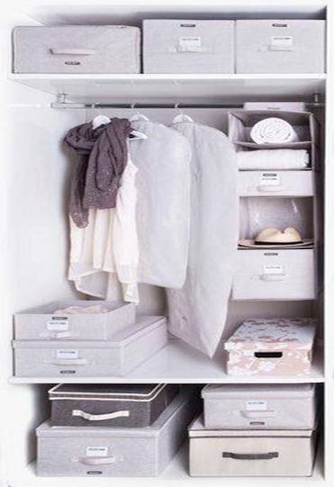 Ordinett Fabric Hanging Storage Case for Clothes / Suit 60x60x100cm 1pcs