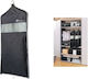 Ordinett Fabric Hanging Storage Case For Coats in Black Color 60x135x135cm 1pcs