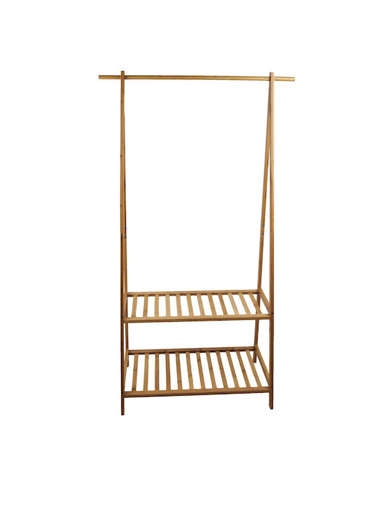 Klikareto Κρεμάστρα Δαπέδου από Μέταλλο Καφέ 90x43x152cm