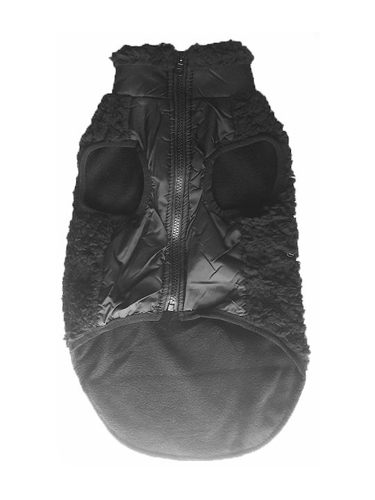 Hundemantel Fleece Schwarz Groß mit Rückenlänge 42 cm.
