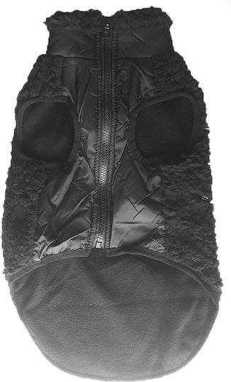 Μπουφάν Σκύλου Fleece Μαύρο Large με Μήκος Ράχης 42 εκ.