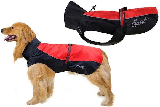 Value Red Waterproof Dog Coat with 45cm Back Length