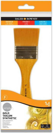 Daler Rowney Taklon Flat Handled Malpinsel Plakette 1Stück